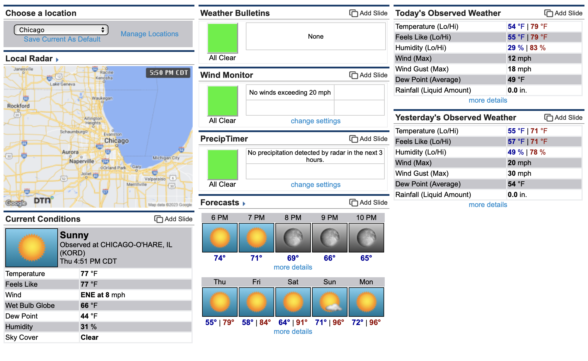 DTN WeatherSentry Interface